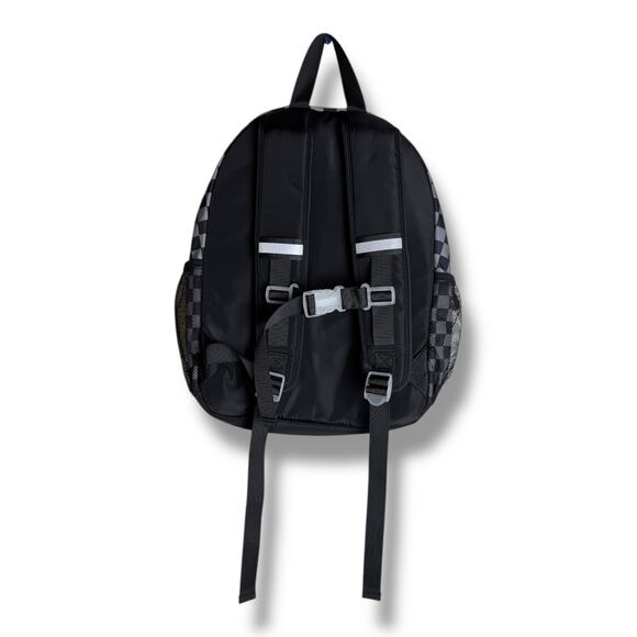Boys' 16" Two Pocket Checkered Backpack - Cat & Jack™ Black/Gray - Picture 2 of 3